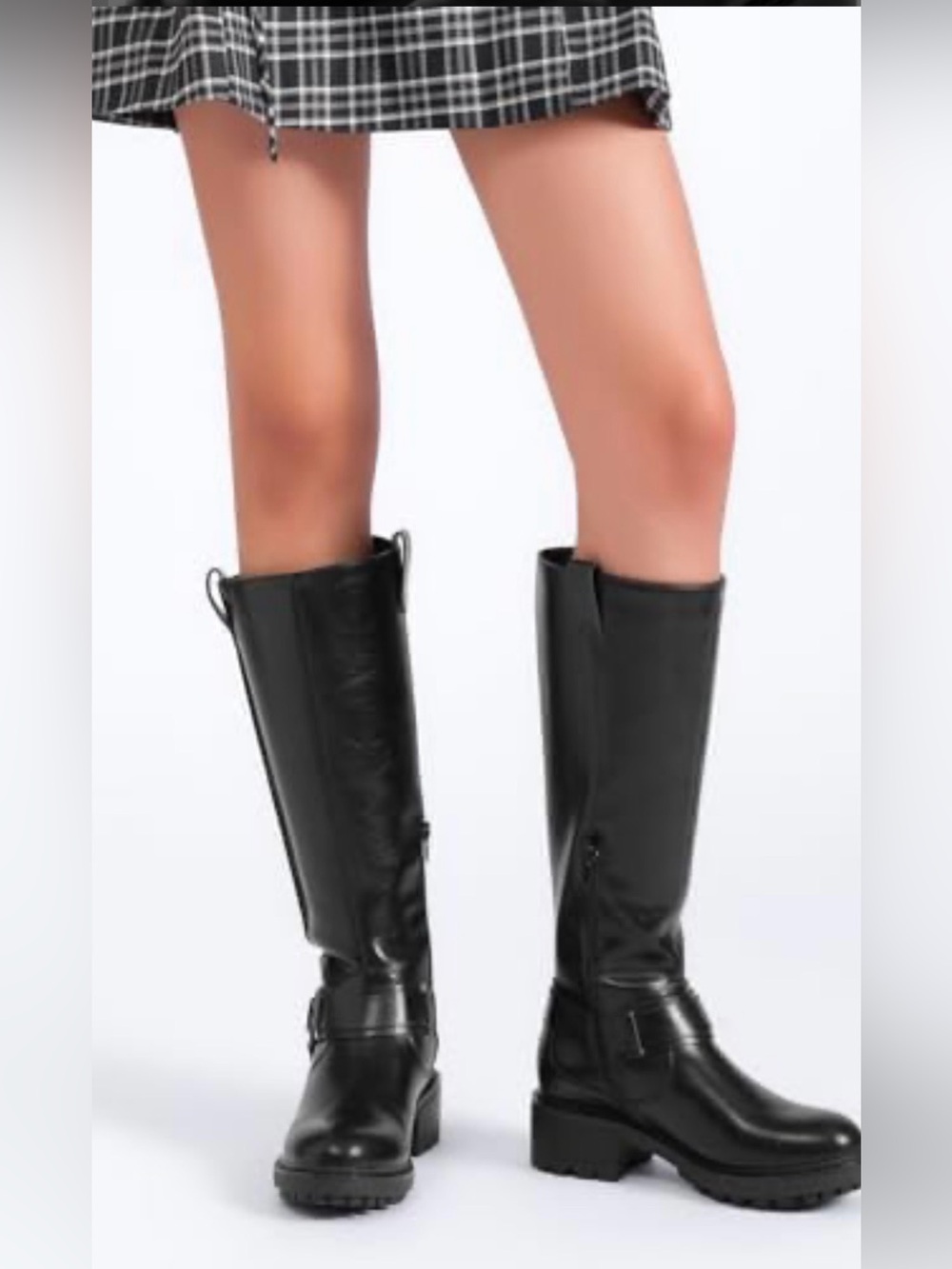 (X4)NW Ruiee Women's Knee High Riding and Combat Boots,Size 9(1)-9.5(2) Low Heel